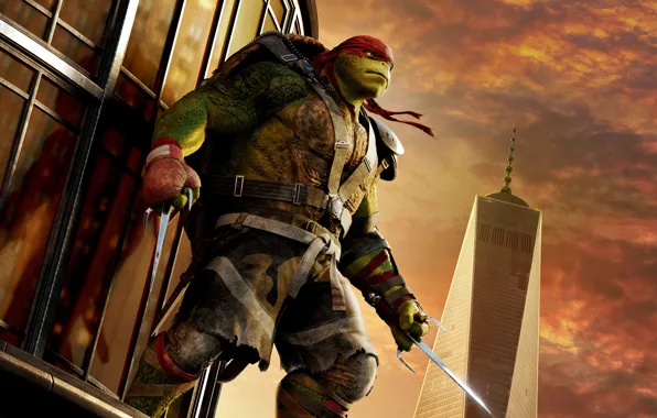 Картинка оружие, фэнтези, повязка, ножи, красная, постер, Raphael, Teenage Mutant Ninja Turtles: Out of the Shadows