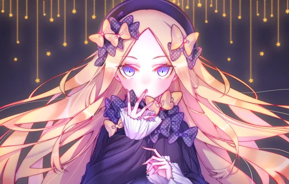 Аниме, арт, девочка, звёздочки, бантики, маникюр, Fate Grand Order, Судьба великая кампания