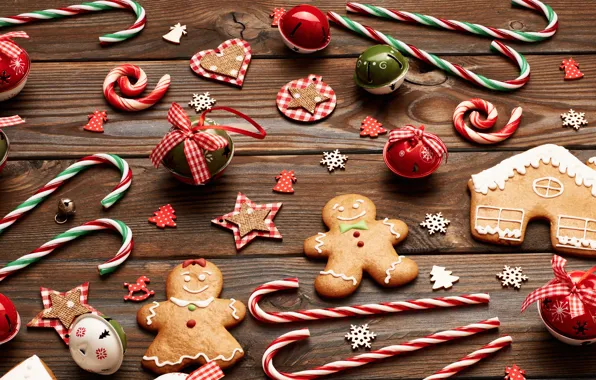 Merry christmas, cookies, decoration, gingerbread
