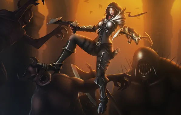 Diablo 3, art, Охотник на демонов, crossbow
