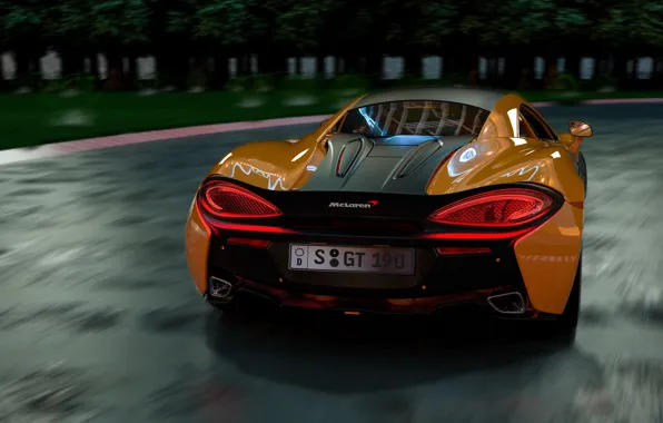 McLaren, суперкар, вид сзади, 570S