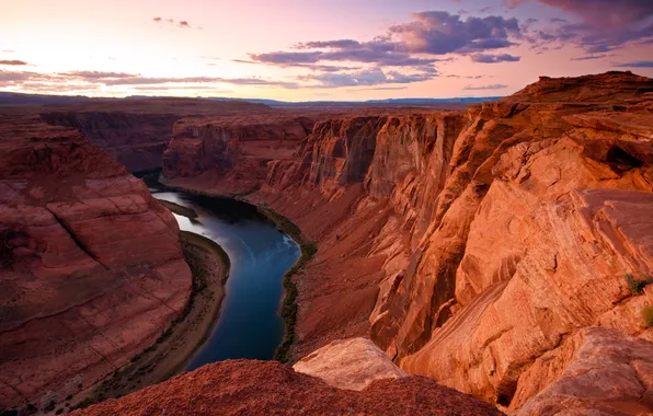 Природа, река, Arizona, USА, Glen Canyon, великий каньон