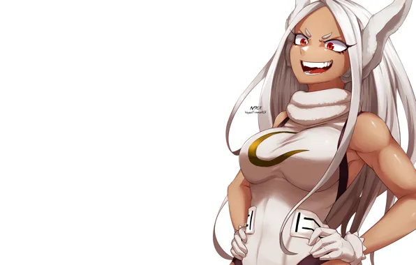 Девушка, улыбка, фон, Boku no Hero Academia, Моя геройская акадеимя, Mirko