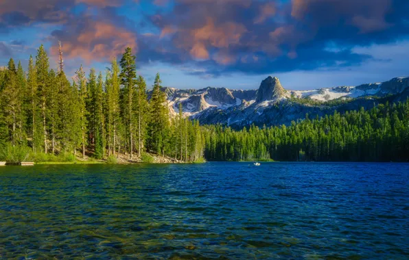 Картинка лес, горы, озеро, Калифорния, California, Сьерра-Невада, Sierra Nevada, Lake Mamie