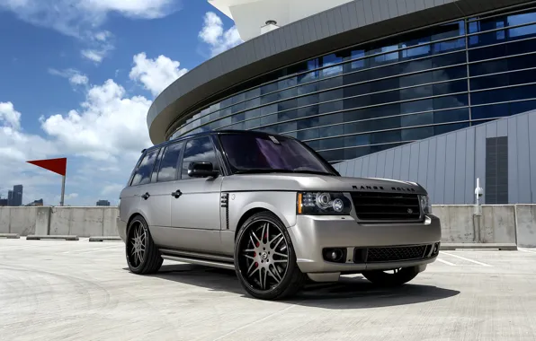 Range Rover, grey, with, matte, wrap, customized
