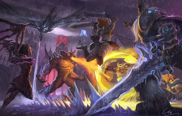 Картинка Warcraft, Sonya, diablo, arthas, sarah kerrigan, Sylvanas, Heroes of the Storm, Wandering Barbarian