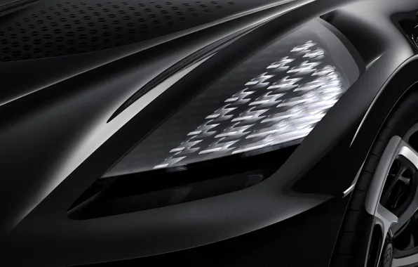 Картинка Bugatti, close-up, headlights, La Voiture Noire, Bugatti La Voiture Noire