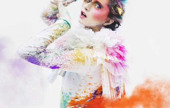 Colors, girl, dress, crown