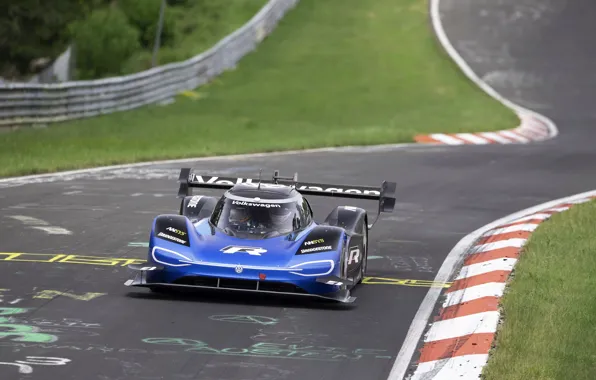 Картинка асфальт, синий, Volkswagen, прототип, prototype, Nürburgring, Nordschleife, 2019