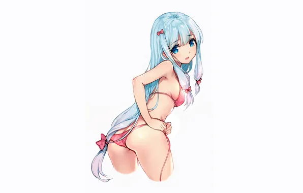 Girl, sexy, ass, long hair, boobs, anime, blue eyes, beautiful