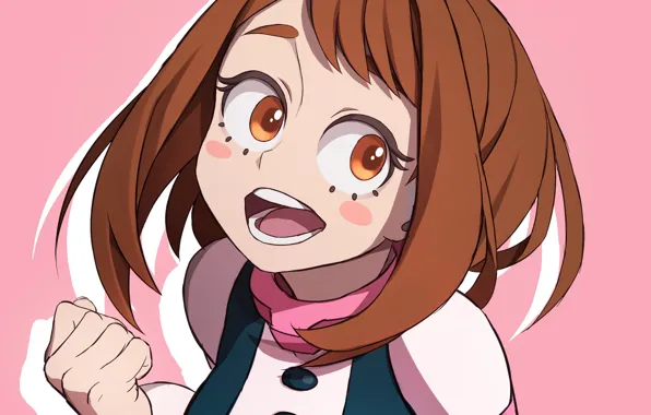 Девушка, улыбка, Boku No Hero Academia, Моя Геройская Академия, Урарака Очако