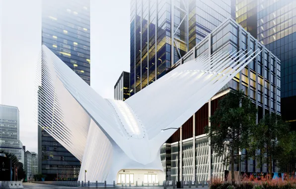 Город, здания, сооружение, архитектура, Oculus Station NY