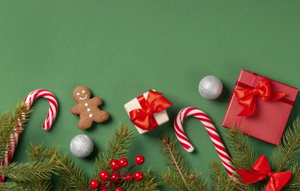 Печенье, Рождество, подарки, Новый год, ёлка, christmas, new year, бант