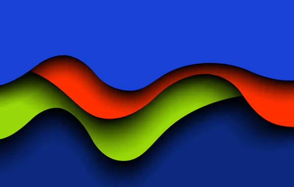 Синий, красный, абстракция, colorful, салатовый, Abstract, background, papercut