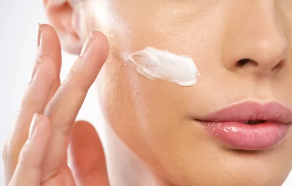 Woman, lips, skin, creams