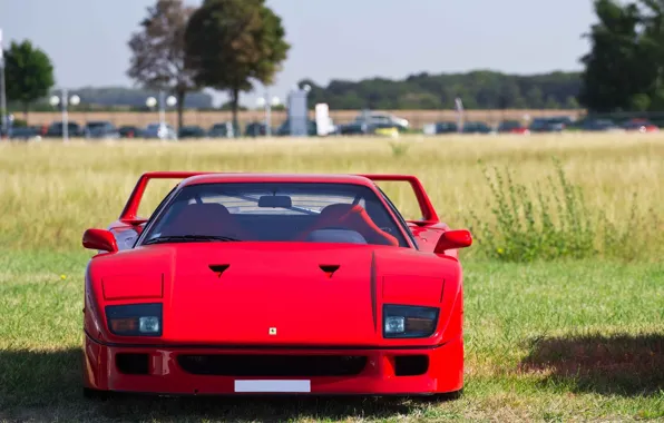 Красный, Авто, Машина, Феррари, Ferrari, F40, Фары, Суперкар