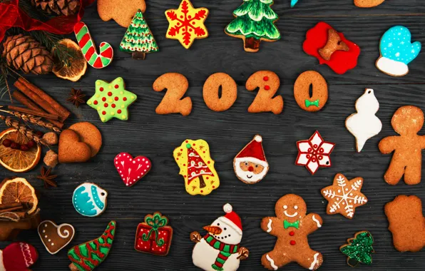 Печенье, Новый год, композиция, пряники, 2020