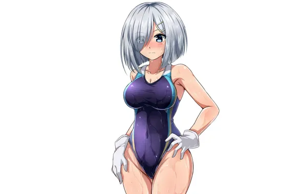 Girl, sexy, cleavage, boobs, anime, beautiful, short hair, pretty