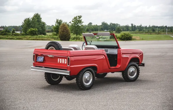 Красный, Roadster, Ford, сзади, 1966, Bronco