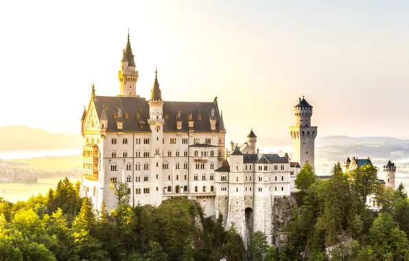 Горы, замок, Германия, Germany, mountain, Нойшванштайн, Bavaria, Neuschwanstein Castle