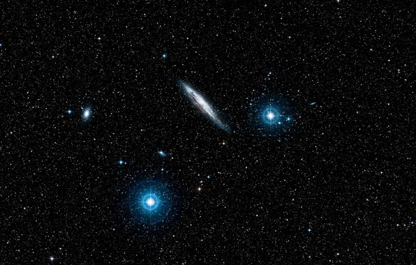 Galaxy, Spiral Galaxy, NGC 4945, Wide Field View, Digitized Sky Survey 2, Constellation Centaurus