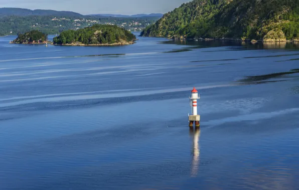Фото, маяк, остров, Норвегия, залив, Norway, Oslo