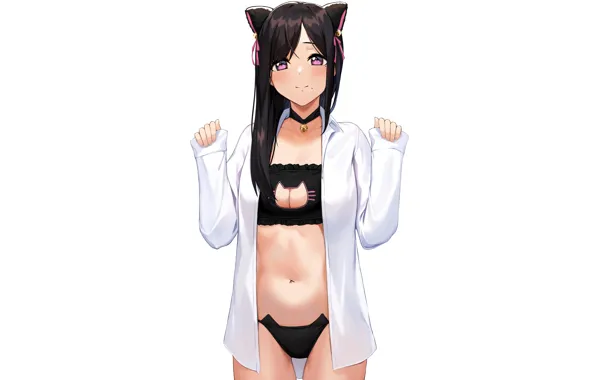 Girl, sexy, lingerie, pantsu, bra, cleavage, panties, long hair