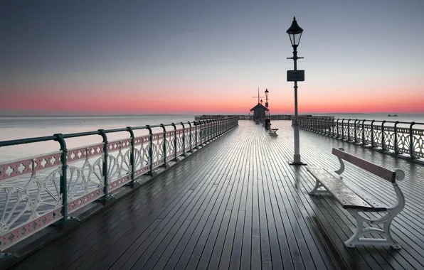 Картинка закат, мост, Cardiff