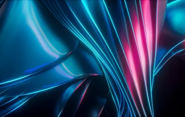 Картинка синий, розовый, abstract, Blue, pink, абстрактный, Futuristic, Футуристический
