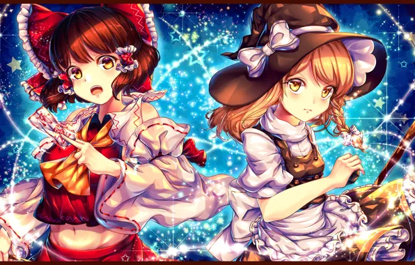 Девочки, арт, TouHou, Тохо