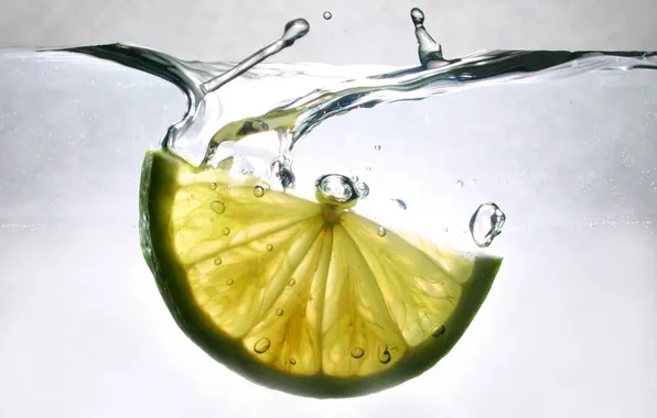 Вода, долька, лайм, lime