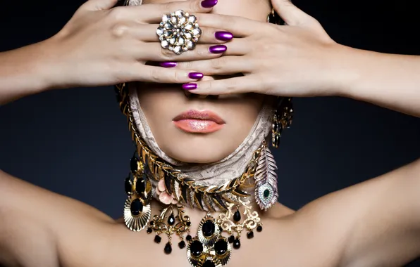 Woman, rings, jewelry