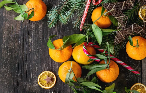 Картинка украшения, Новый Год, Рождество, Christmas, wood, fruit, New Year, мандарины