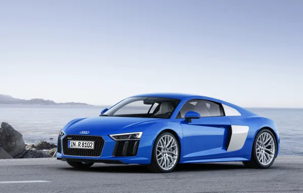 Картинка синий, Audi, ауди, V10, 2015