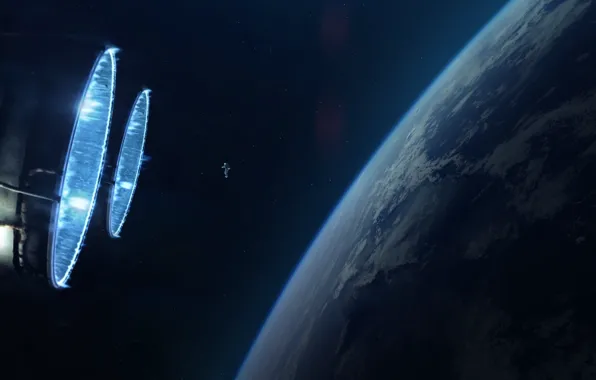 Планета, Космос, Астронавт, Космонавт, Двигатели, Арт, Space, Art
