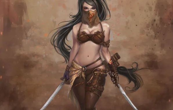 Картинка девушка, воин, сабли, Dragon Soul