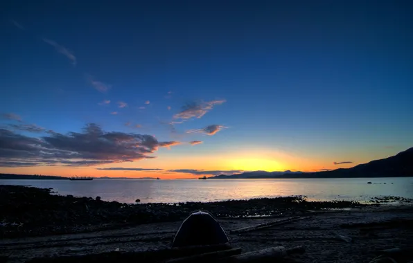 Картинка закат, океан, ванкувер, Stanley Park
