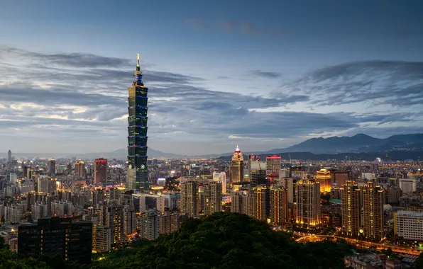 Картинка город, небоскреб, Азия, Taiwan, Taipei