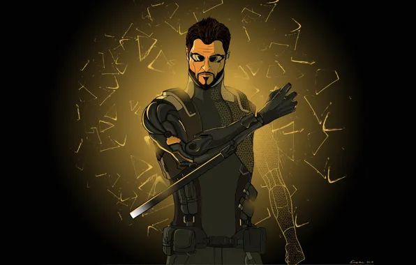 Games, deus ex: human revolution, fan art, adam jensen
