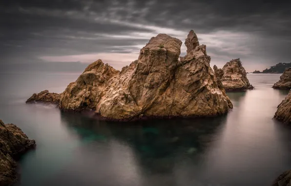 Море, пейзаж, природа, скала, красота, вечер