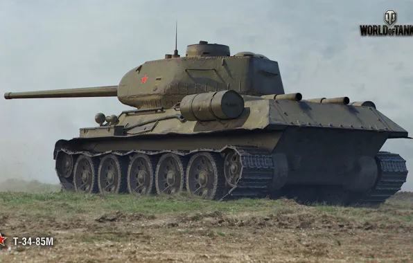 Картинка Т-34, WoT, World of Tanks, советский танк, Wargaming, Т-34-85М