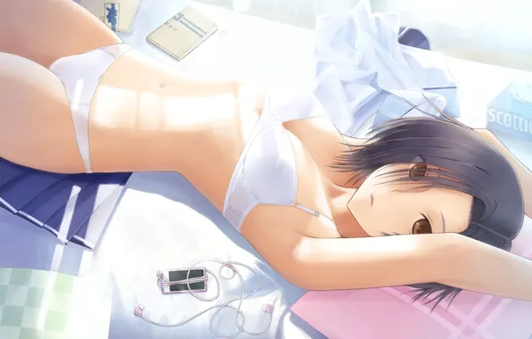 Girl, sexy, lingerie, bra, cleavage, panties, boobs, anime