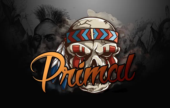 Дым, череп, племя, primal