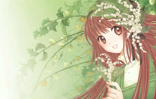 Улыбка, ландыши, art, CLAMP, symphony of colors, kobato hanato