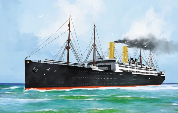 Волны, корабль, washington, Transatlantic Ships