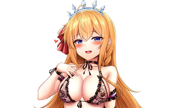 Girl, sexy, lingerie, bra, cleavage, long hair, boobs, anime
