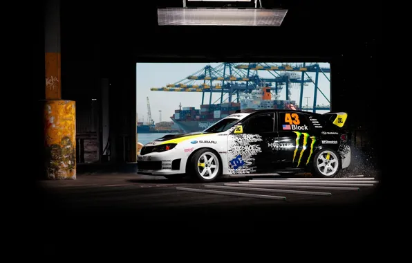 Картинка фон, Subaru, Impreza, занос, WRX, дрифт, Субару, Импреза, STi, by Ken Block, Gymkhana, кен Блок, …
