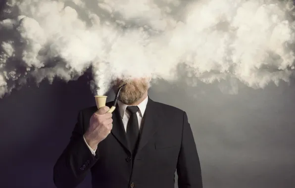 Картинка дым, человек, трубка