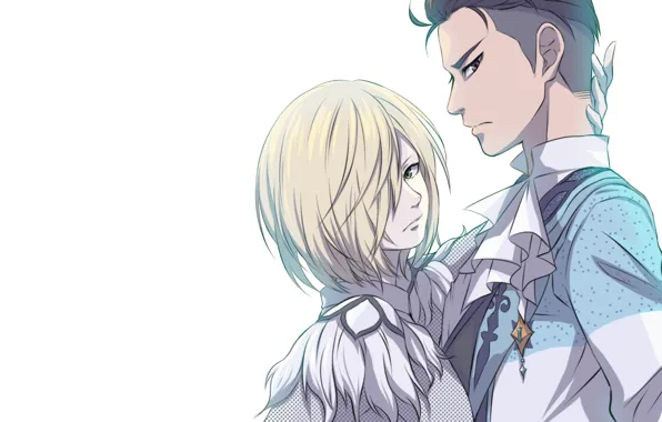 Аниме, арт, фигуристы, парни, Юрий, Yuri on Ice, Отабек