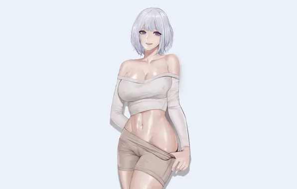 Girl, Sexy, Anime, west, boobs, pretty, breasts, workout